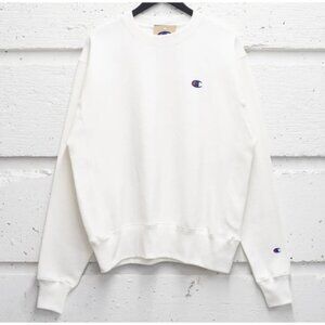 SOLD- NOT AVAILABLE Champion Reverse Weave White Crewneck Sweatshirt